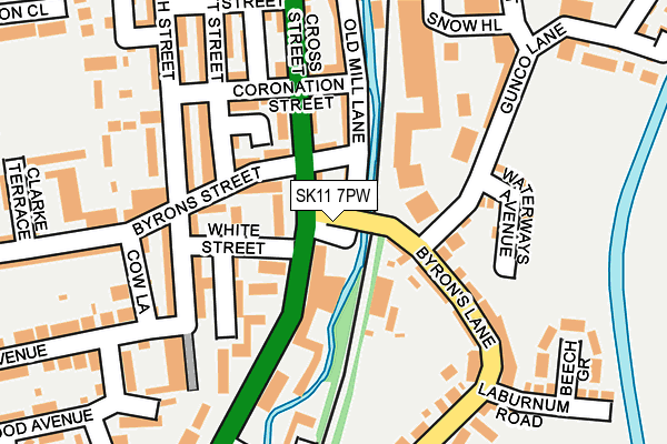 SK11 7PW map - OS OpenMap – Local (Ordnance Survey)