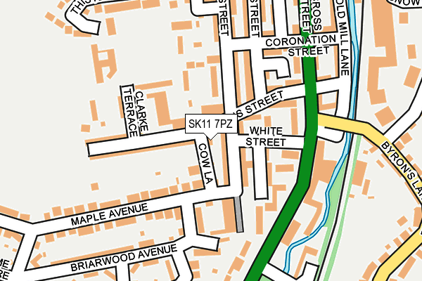SK11 7PZ map - OS OpenMap – Local (Ordnance Survey)