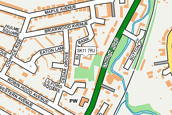 SK11 7RJ map - OS OpenMap – Local (Ordnance Survey)