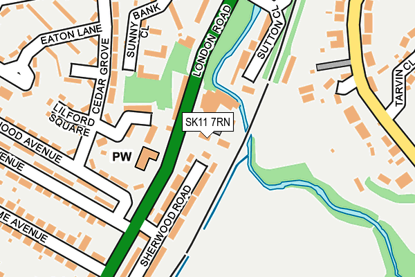SK11 7RN map - OS OpenMap – Local (Ordnance Survey)