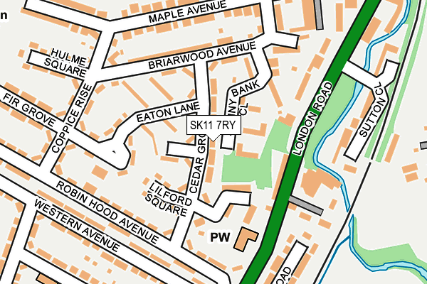 SK11 7RY map - OS OpenMap – Local (Ordnance Survey)