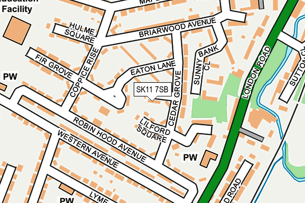SK11 7SB map - OS OpenMap – Local (Ordnance Survey)