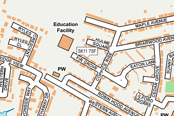 SK11 7SF map - OS OpenMap – Local (Ordnance Survey)