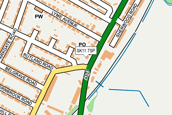 SK11 7SP map - OS OpenMap – Local (Ordnance Survey)