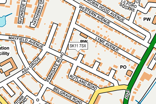SK11 7SX map - OS OpenMap – Local (Ordnance Survey)