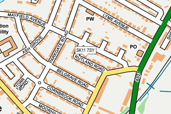 SK11 7SY map - OS OpenMap – Local (Ordnance Survey)