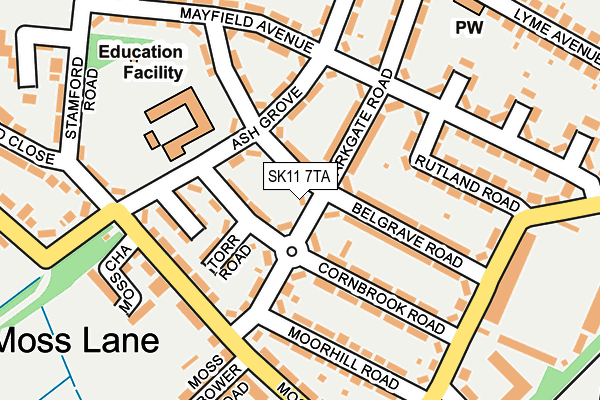 SK11 7TA map - OS OpenMap – Local (Ordnance Survey)