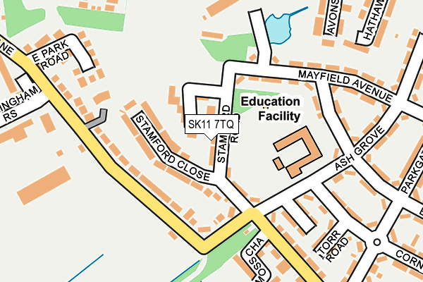 SK11 7TQ map - OS OpenMap – Local (Ordnance Survey)
