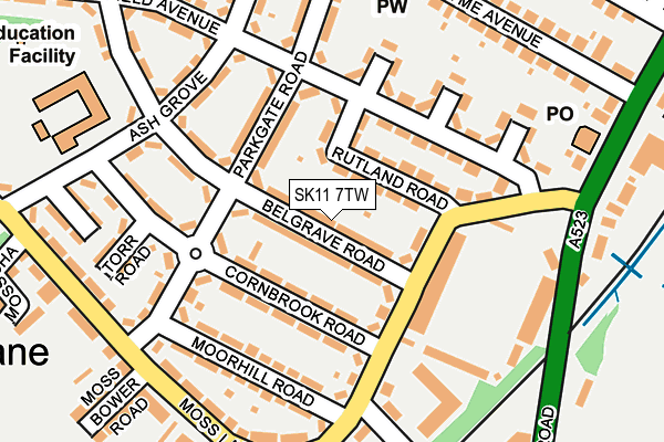 SK11 7TW map - OS OpenMap – Local (Ordnance Survey)