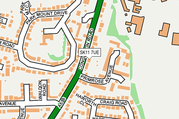SK11 7UE map - OS OpenMap – Local (Ordnance Survey)