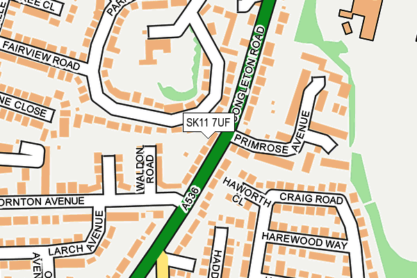 SK11 7UF map - OS OpenMap – Local (Ordnance Survey)
