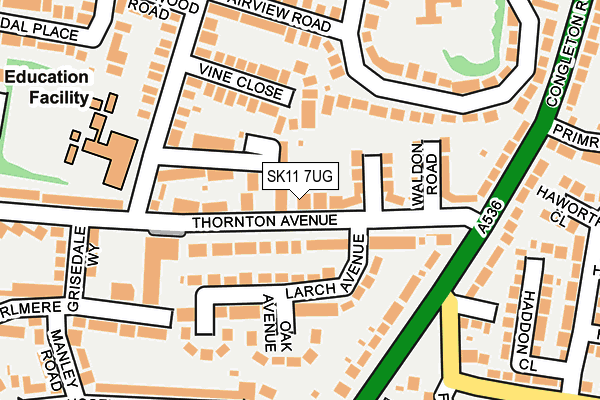 SK11 7UG map - OS OpenMap – Local (Ordnance Survey)