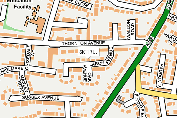 SK11 7UJ map - OS OpenMap – Local (Ordnance Survey)
