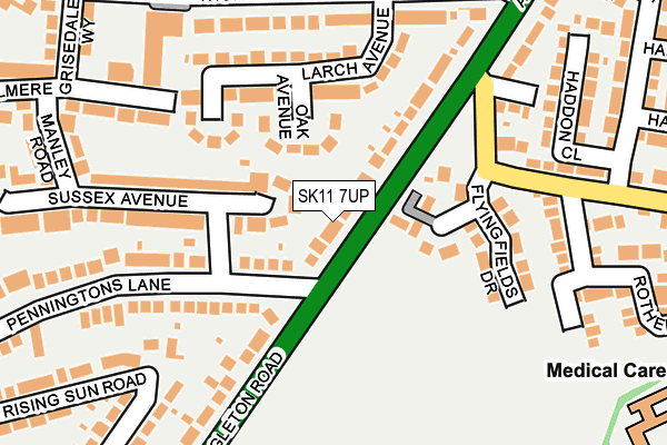SK11 7UP map - OS OpenMap – Local (Ordnance Survey)