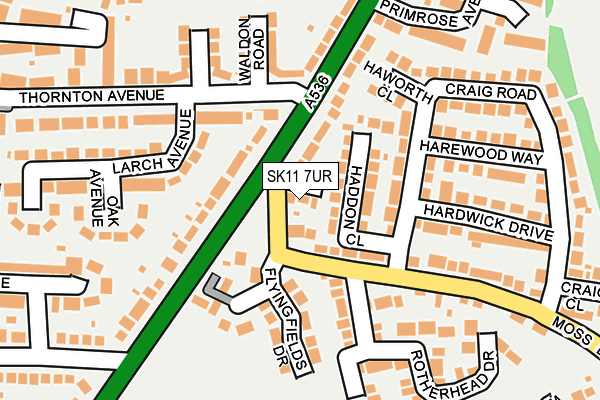 SK11 7UR map - OS OpenMap – Local (Ordnance Survey)
