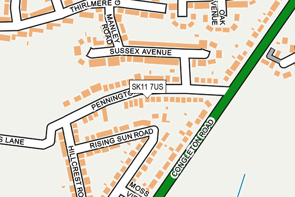 SK11 7US map - OS OpenMap – Local (Ordnance Survey)