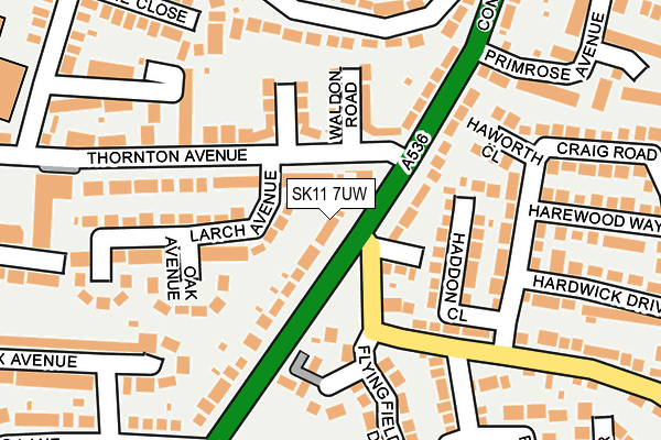 SK11 7UW map - OS OpenMap – Local (Ordnance Survey)