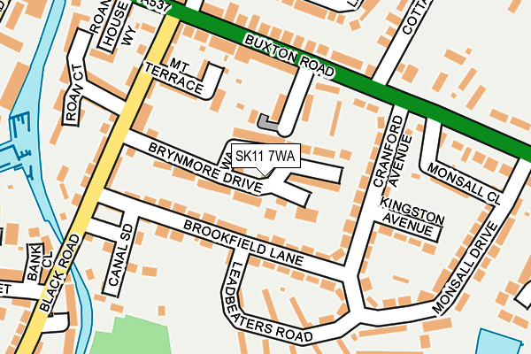 SK11 7WA map - OS OpenMap – Local (Ordnance Survey)