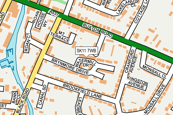 SK11 7WB map - OS OpenMap – Local (Ordnance Survey)
