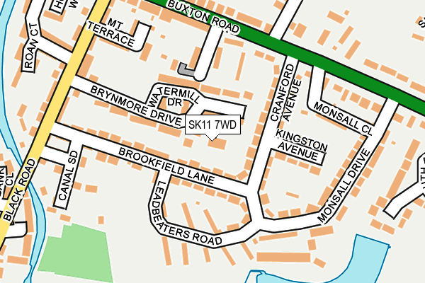 SK11 7WD map - OS OpenMap – Local (Ordnance Survey)