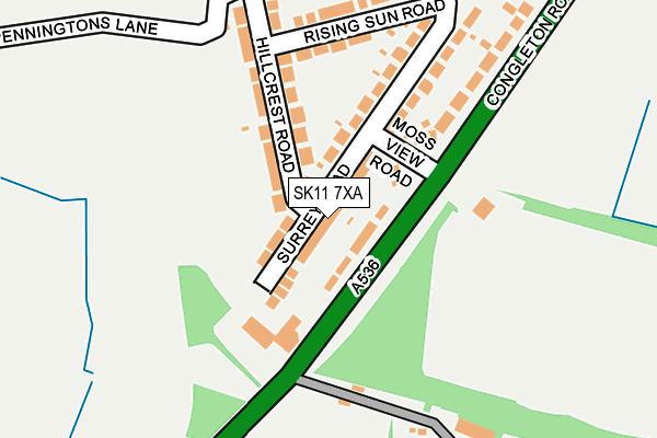 SK11 7XA map - OS OpenMap – Local (Ordnance Survey)