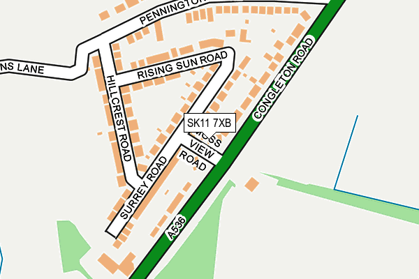SK11 7XB map - OS OpenMap – Local (Ordnance Survey)