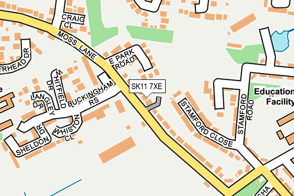 SK11 7XE map - OS OpenMap – Local (Ordnance Survey)
