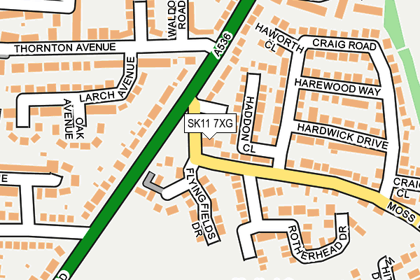 SK11 7XG map - OS OpenMap – Local (Ordnance Survey)