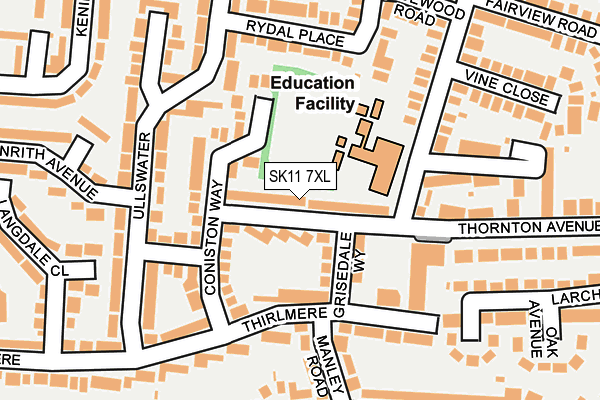 SK11 7XL map - OS OpenMap – Local (Ordnance Survey)