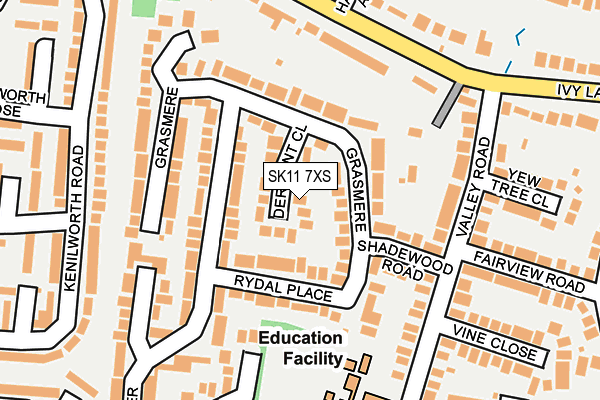 SK11 7XS map - OS OpenMap – Local (Ordnance Survey)