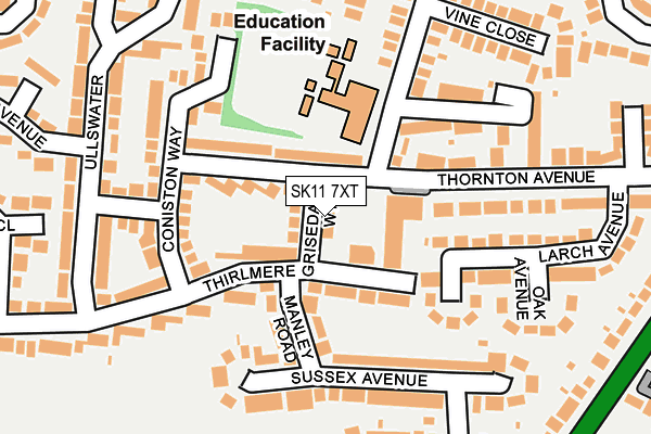SK11 7XT map - OS OpenMap – Local (Ordnance Survey)
