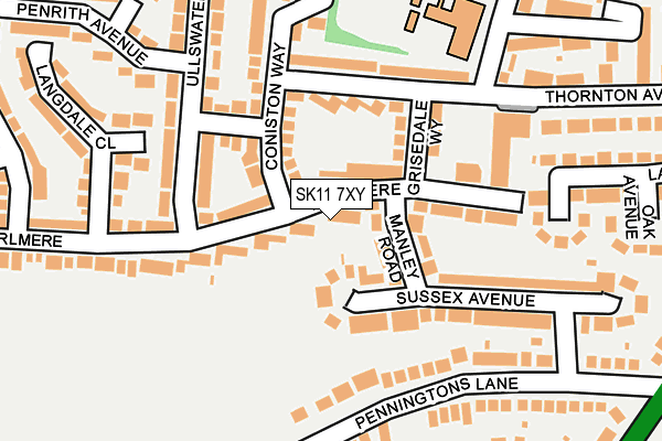 SK11 7XY map - OS OpenMap – Local (Ordnance Survey)