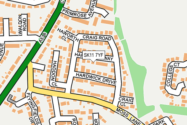SK11 7YF map - OS OpenMap – Local (Ordnance Survey)