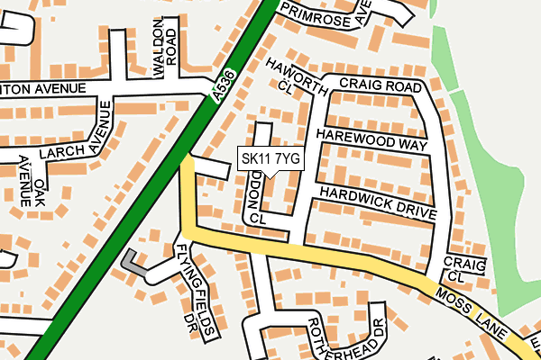 SK11 7YG map - OS OpenMap – Local (Ordnance Survey)