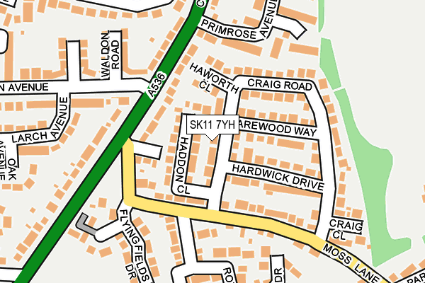 SK11 7YH map - OS OpenMap – Local (Ordnance Survey)