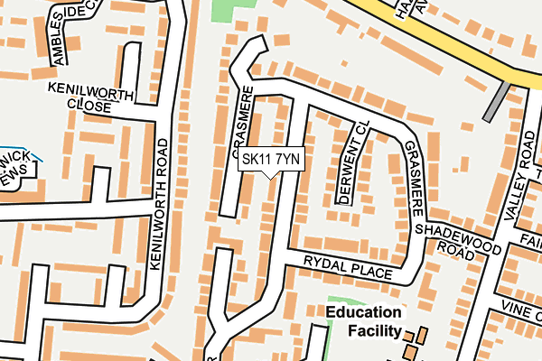 SK11 7YN map - OS OpenMap – Local (Ordnance Survey)