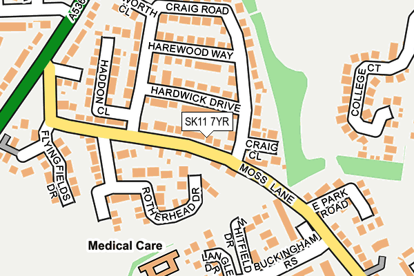 SK11 7YR map - OS OpenMap – Local (Ordnance Survey)