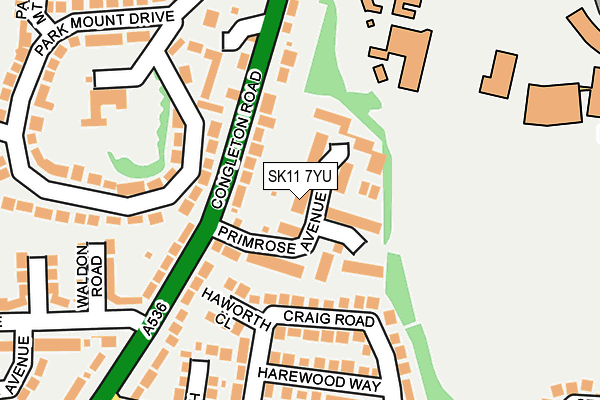 SK11 7YU map - OS OpenMap – Local (Ordnance Survey)