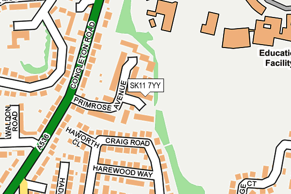 SK11 7YY map - OS OpenMap – Local (Ordnance Survey)