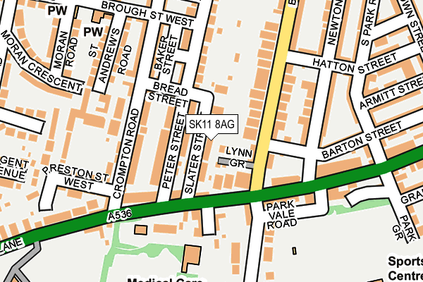 SK11 8AG map - OS OpenMap – Local (Ordnance Survey)