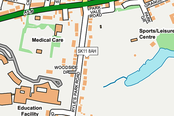 SK11 8AH map - OS OpenMap – Local (Ordnance Survey)