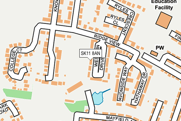 SK11 8AN map - OS OpenMap – Local (Ordnance Survey)