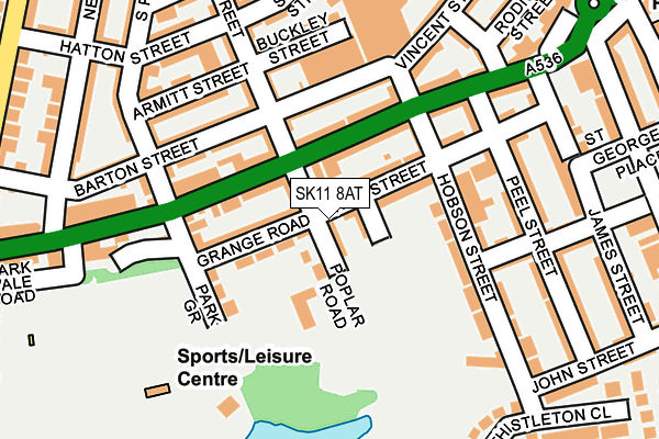 SK11 8AT map - OS OpenMap – Local (Ordnance Survey)