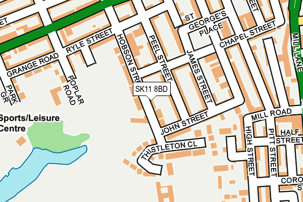 SK11 8BD map - OS OpenMap – Local (Ordnance Survey)