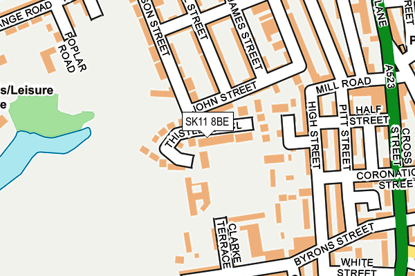 SK11 8BE map - OS OpenMap – Local (Ordnance Survey)