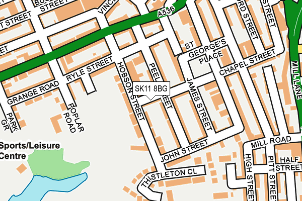 SK11 8BG map - OS OpenMap – Local (Ordnance Survey)