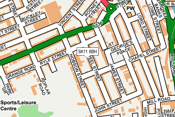 SK11 8BH map - OS OpenMap – Local (Ordnance Survey)