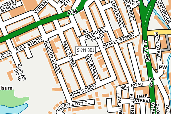SK11 8BJ map - OS OpenMap – Local (Ordnance Survey)