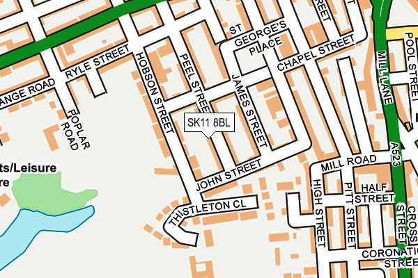 SK11 8BL map - OS OpenMap – Local (Ordnance Survey)
