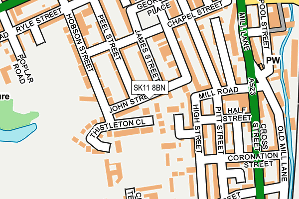 SK11 8BN map - OS OpenMap – Local (Ordnance Survey)